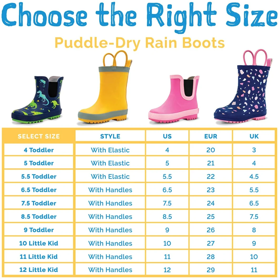 Fashionable Kids Rubber Rain Boot with Elephant Patterns (66982)