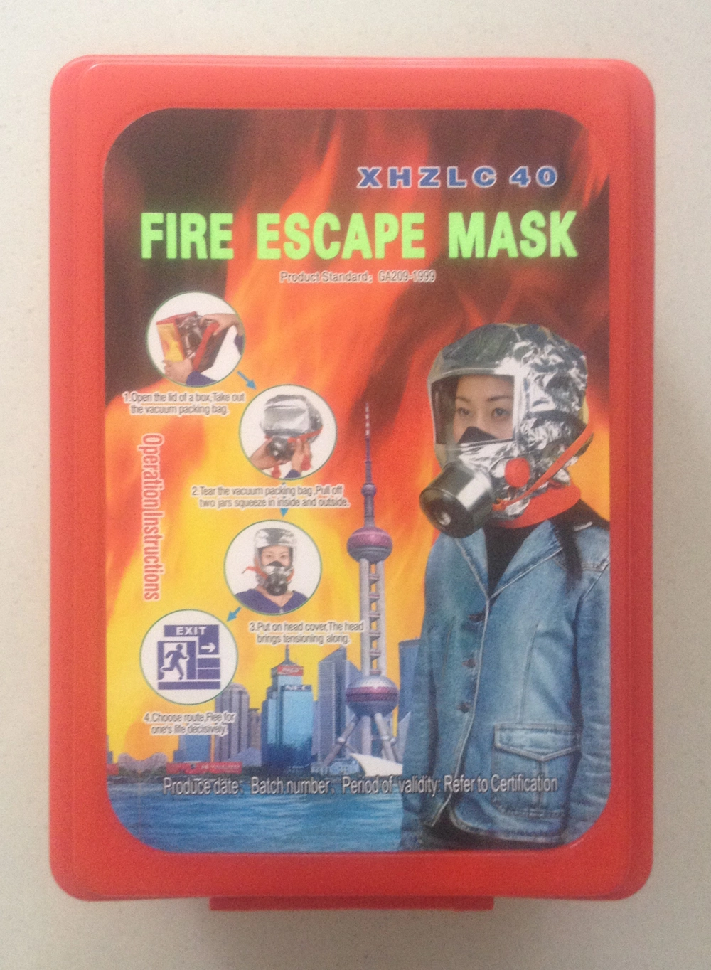 Fire Emergency Escape Safety Face Mask with Ce Approval