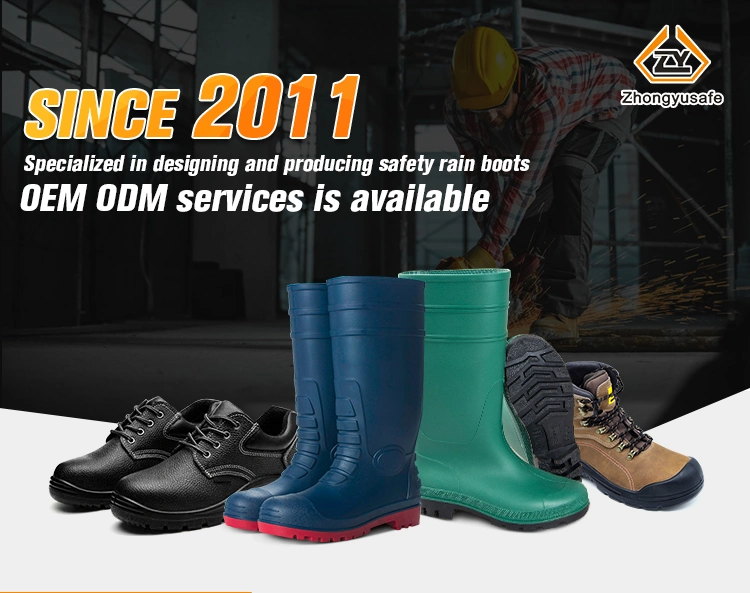 Black Industry Steel Toe Safety Wellington Rain Boots