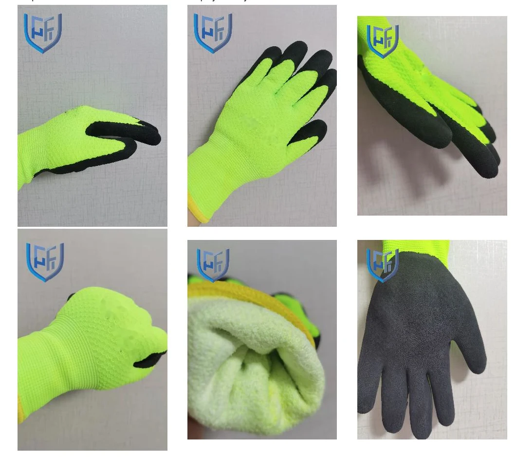 High Quality 13G Nylon Liner 13G Chenille Inside Warm Latex Garden Working Hand Gloves