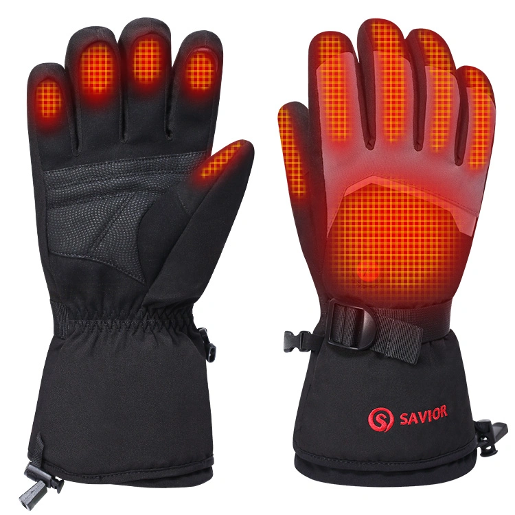 SAVIOR Amazon Hot Sale Touch Screen Fingers Winter Warm Skiing Motorcycling Riding Camping Electric Battery Operated Heated Gloves