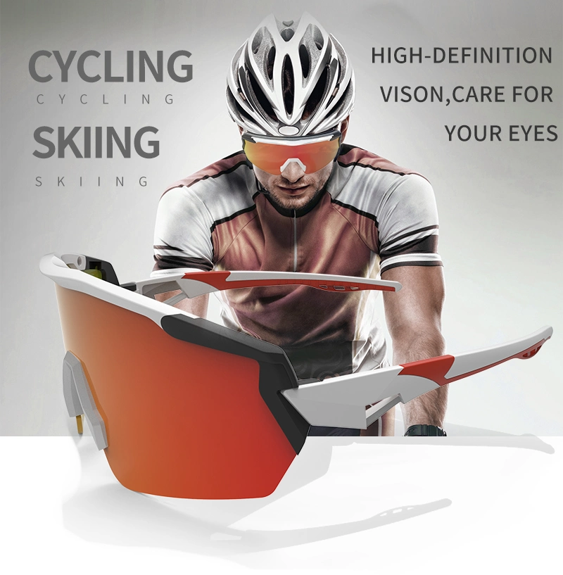 Cycling Ski Sunglasses Curved Mirror Sports Glasses Set Streetwear Sunglasses OEM 2021 Sport