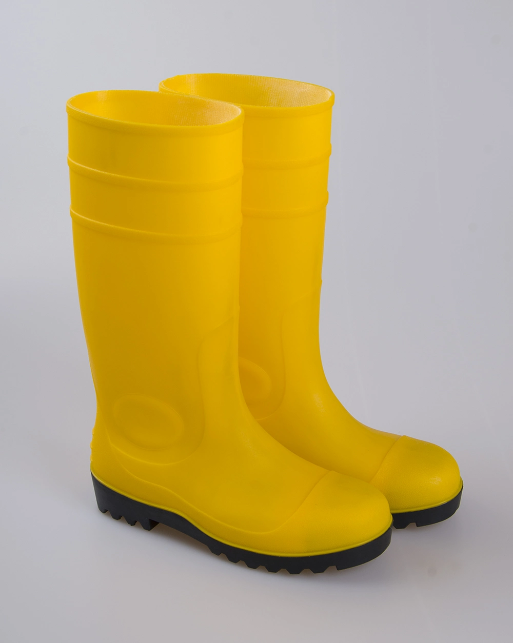 Black Neoprene Safety Rubber Rain Boots for Men