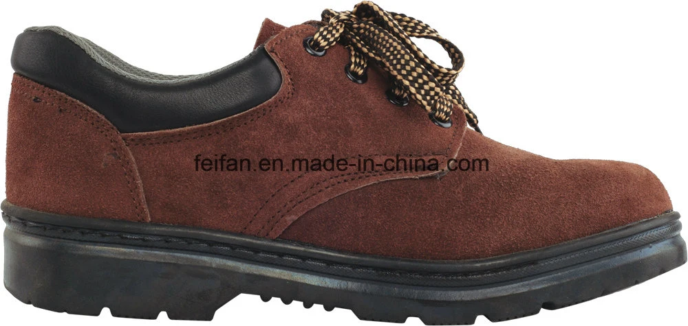 Suede Leather Low Cut Steel Toe Safety Shoes for Acid/Alkali Resistance