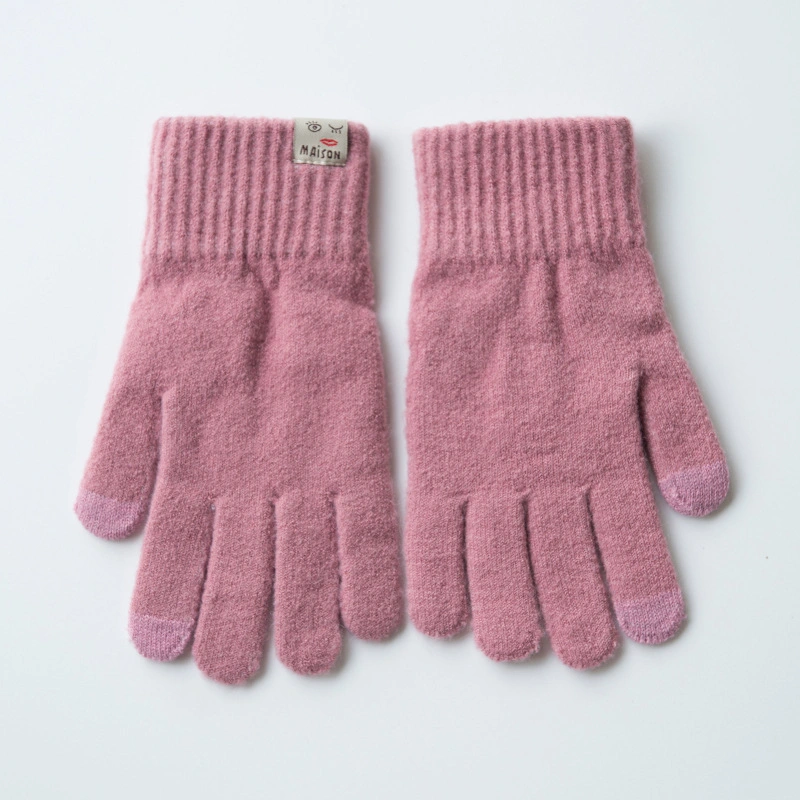 Manufacturer New Arrival Women Warm Acrylic Knitted Full Gloves