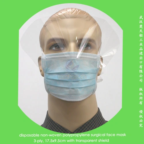 Hospital Safety/Protective 3-Ply Earloop/Paper/Beard/Lab/Doctor/Isolation/Medical 3ply Nonwoven Disposable PP Surgical Face Mask with Elastic Ear-Loop/Tie-on