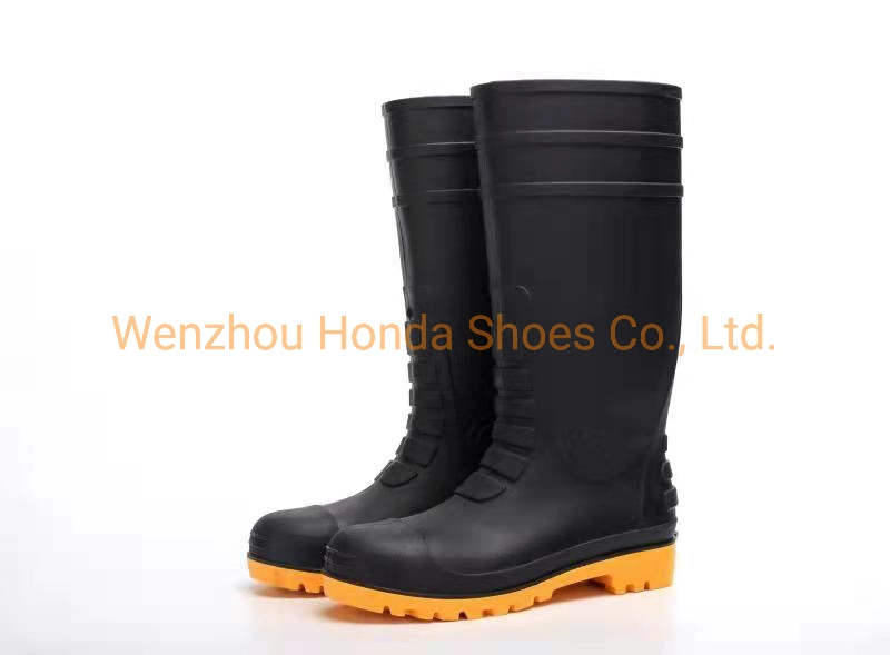 Black Industry Steel Toe Safety Wellington Rain Boots