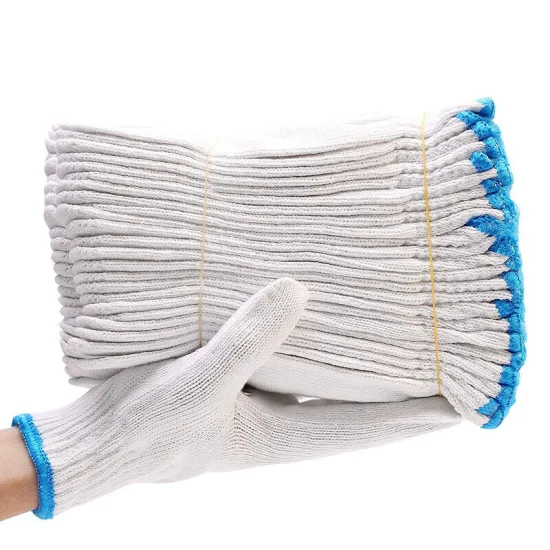 China Wholesale 7/10gauge White Cotton Knitted Glove Working Guante Safety Work Gloves