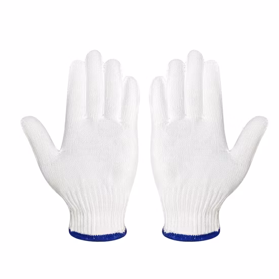 China Wholesale 7/10gauge White Cotton Knitted Glove Working Guante Safety Work Gloves
