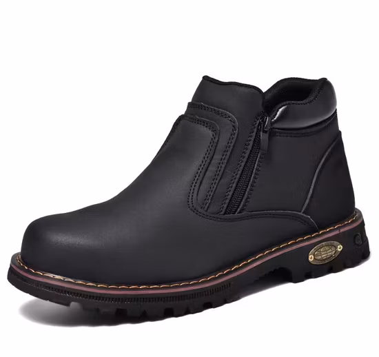 Black Water Proof Genuine Nubuck Leather Lightweight Safety Boot Shoes with Rubber Outsole and Kevlar