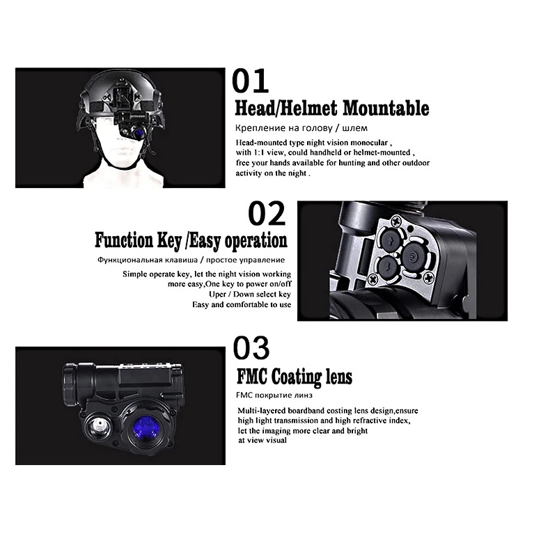 ODM Helmet Mounted Gen 3 Night Vision Goggles Scope Monocular for Hunting Telescope