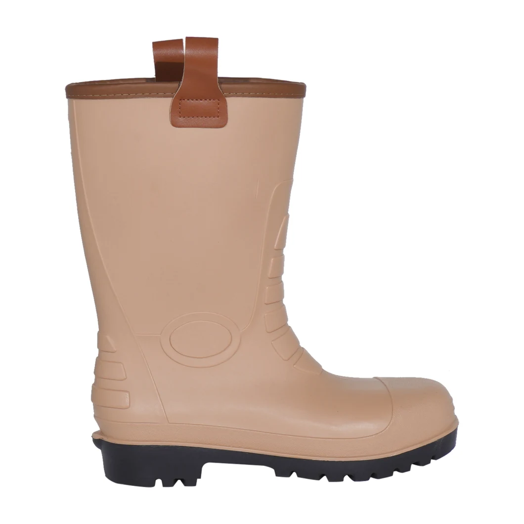 Leather Warm Winter Safety Rigger Boot with PU Outsolewinter Warm Waterproof Anti-Slip Rain /New Style/PVC Rain Boots with Handle
