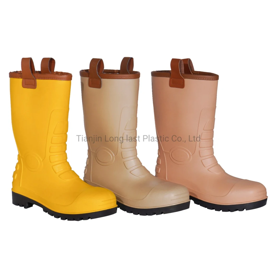 Leather Warm Winter Safety Rigger Boot with PU Outsolewinter Warm Waterproof Anti-Slip Rain /New Style/PVC Rain Boots with Handle