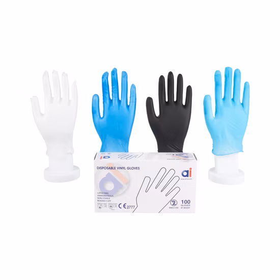 Black Wholesale Disposable Latex Vinyl Safety Examination Protective PVC Rubber Nitrile Exam Glove for Hospital/Household/Beauty/Food