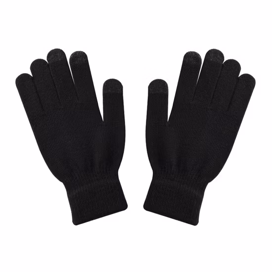 Warm Custom Logo Printed Plain Knitted Motorcycle Touch Full Finger Smartphone Gloves