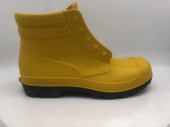 PVC Upper Fashion Style Man Steel Toe Rain Boot for Working Safety Garden Working